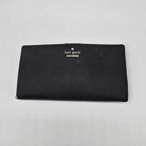 Kate Spade Saffiano Leather Cameron Street Bifold Stacy Wallet Classic Black